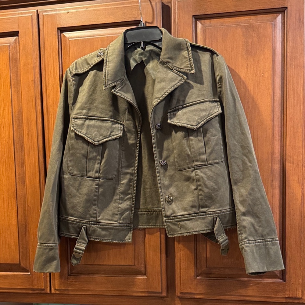 NWOT Peyton Jensen Women's Olive Military Field Jacket size M - Picture 1 of 6